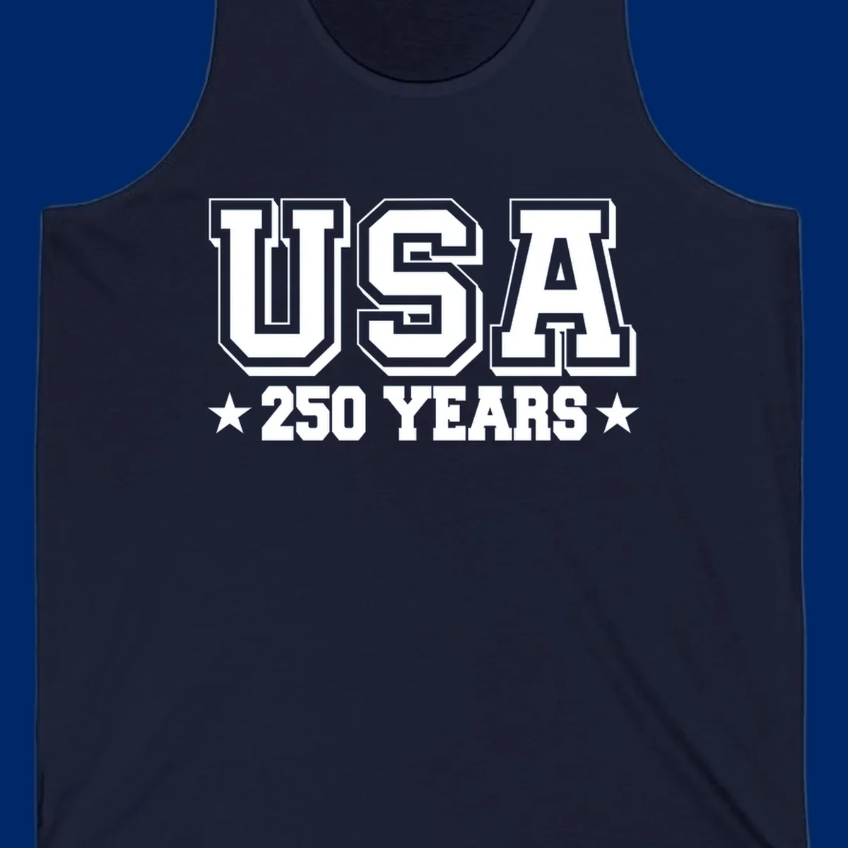 Bold black and white design reading 'EST 1776 AMERICA *250 YEARS*' with a star, commemorating America 250th anniversary.
