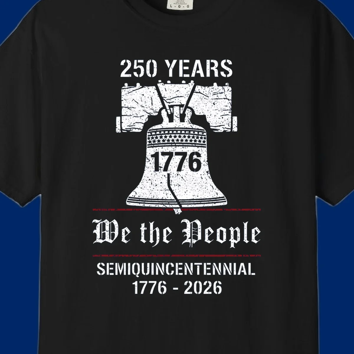 America 250 Semiquincentennial Liberty Bell design with '250 YEARS', '1776', 'We the People', 'SEMIQUINCENTENNIAL 1776-2026' text.
