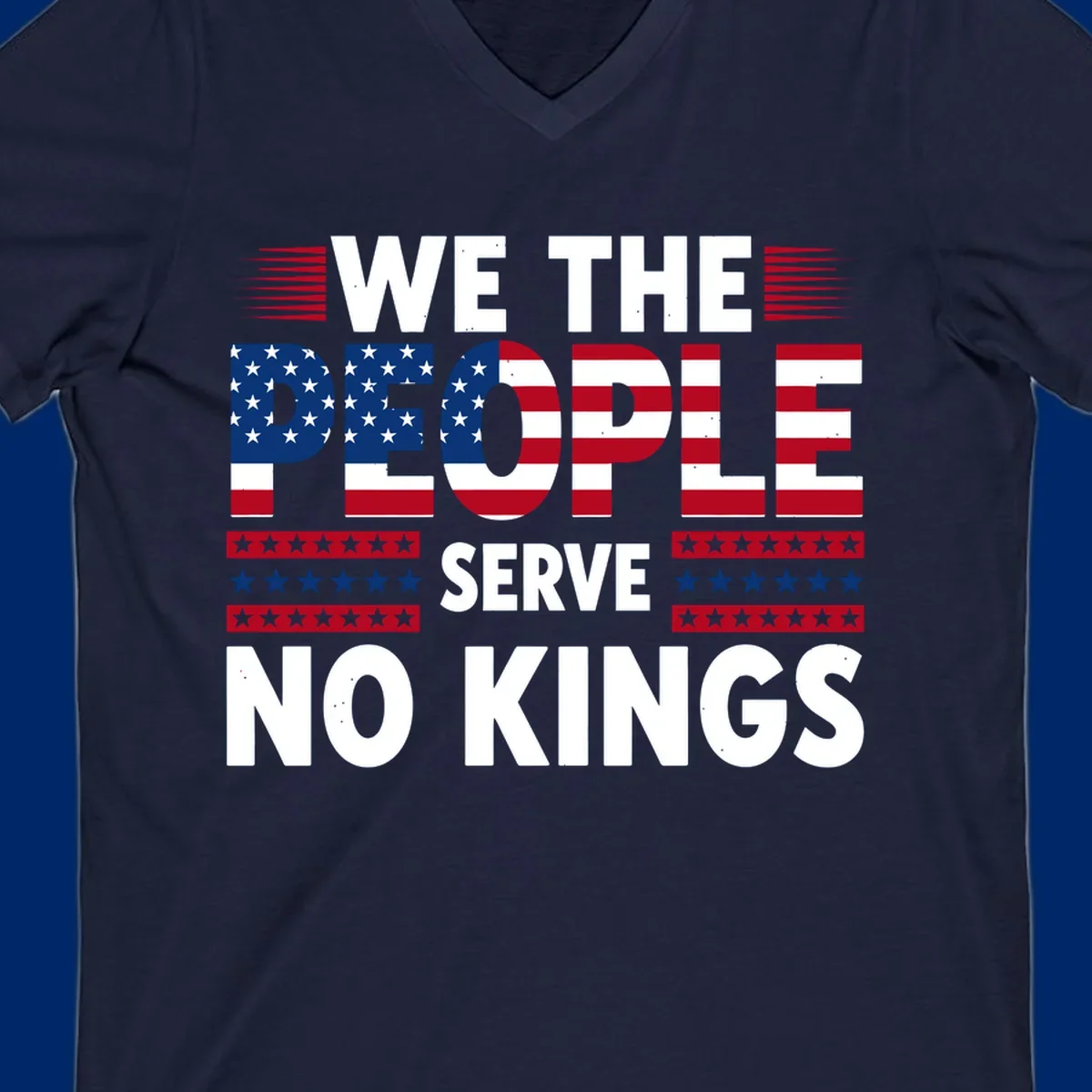 A patriotic design featuring 'WE THE PEOPLE' in American flag stars and stripes, framed by stylized flag elements. This we-the-people-flag-text design celebrates America's heritage.