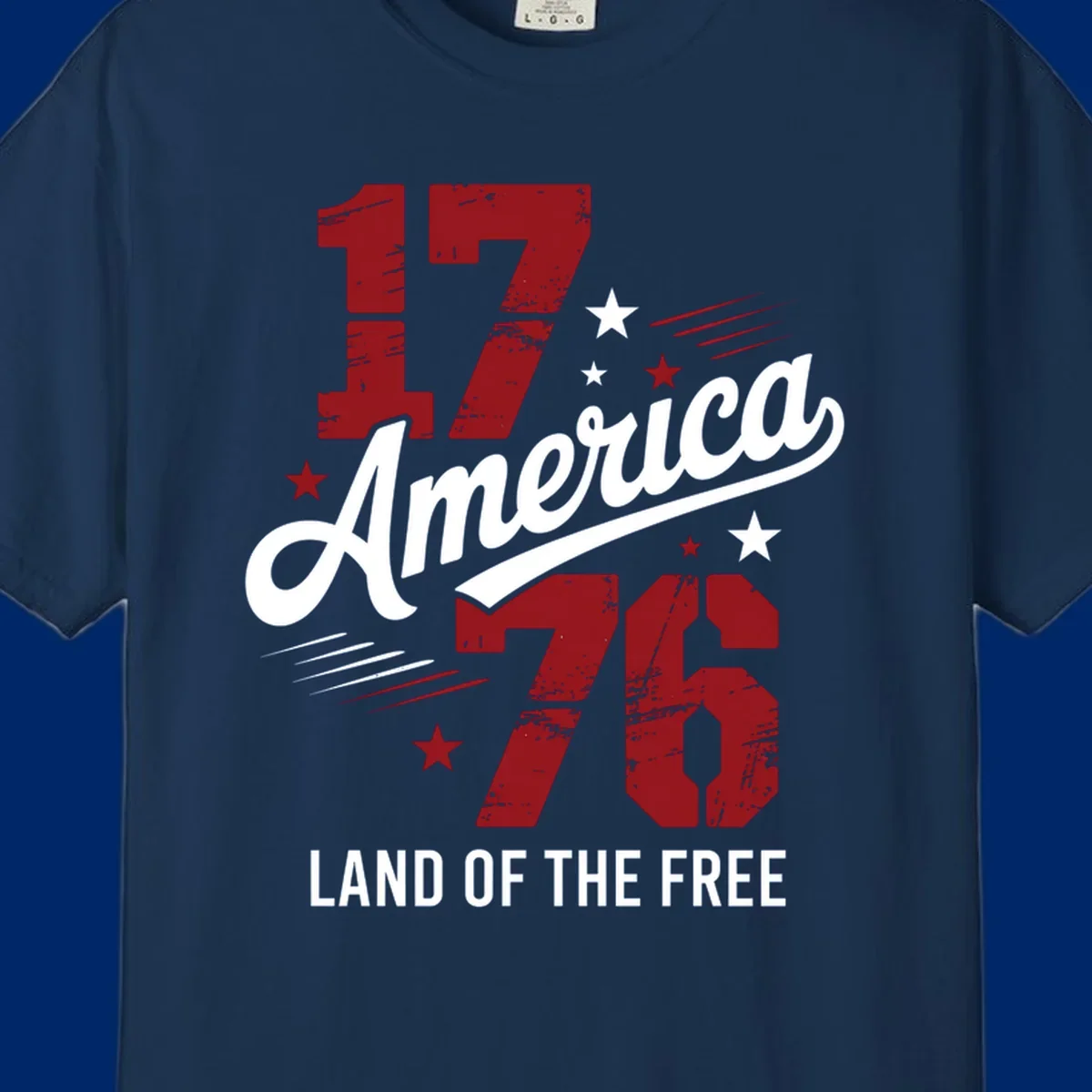 Distressed red '1776' numbers with red and white stars and streaks on a white background, representing 1776-distressed-patriotic theme.