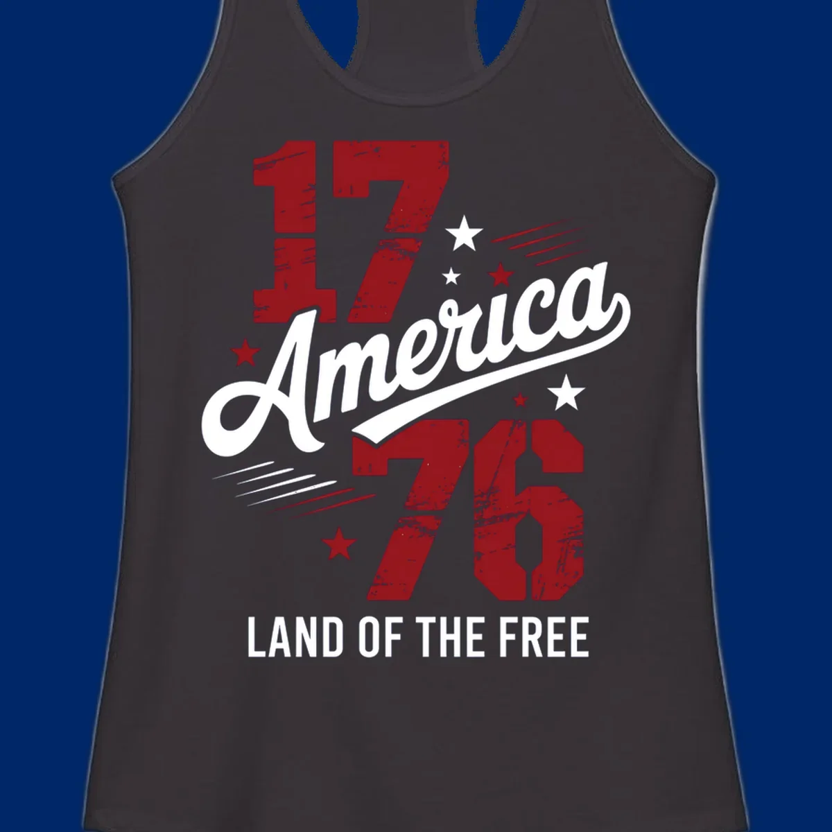 Distressed red '1776' numbers with red and white stars and streaks on a white background, representing 1776-distressed-patriotic theme.