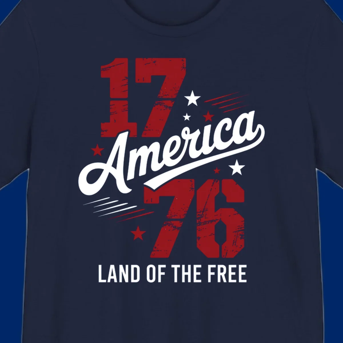 Distressed red '1776' numbers with red and white stars and streaks on a white background, representing 1776-distressed-patriotic theme.