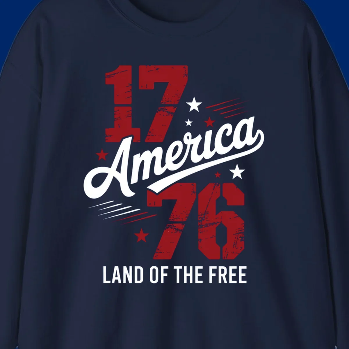Distressed red '1776' numbers with red and white stars and streaks on a white background, representing 1776-distressed-patriotic theme.