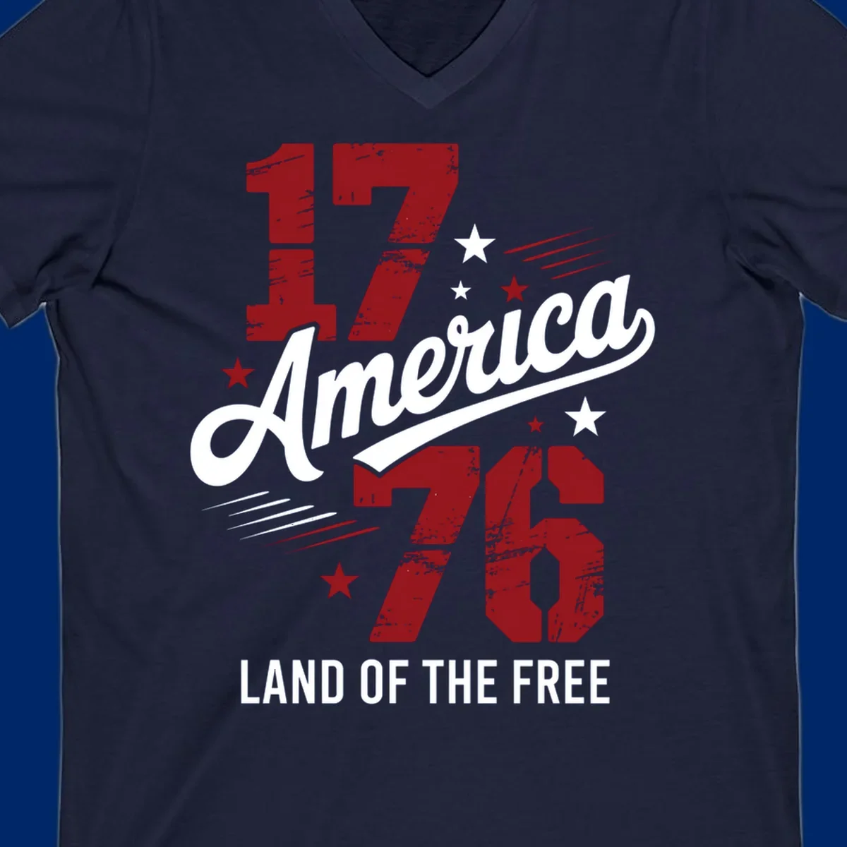 Distressed red '1776' numbers with red and white stars and streaks on a white background, representing 1776-distressed-patriotic theme.