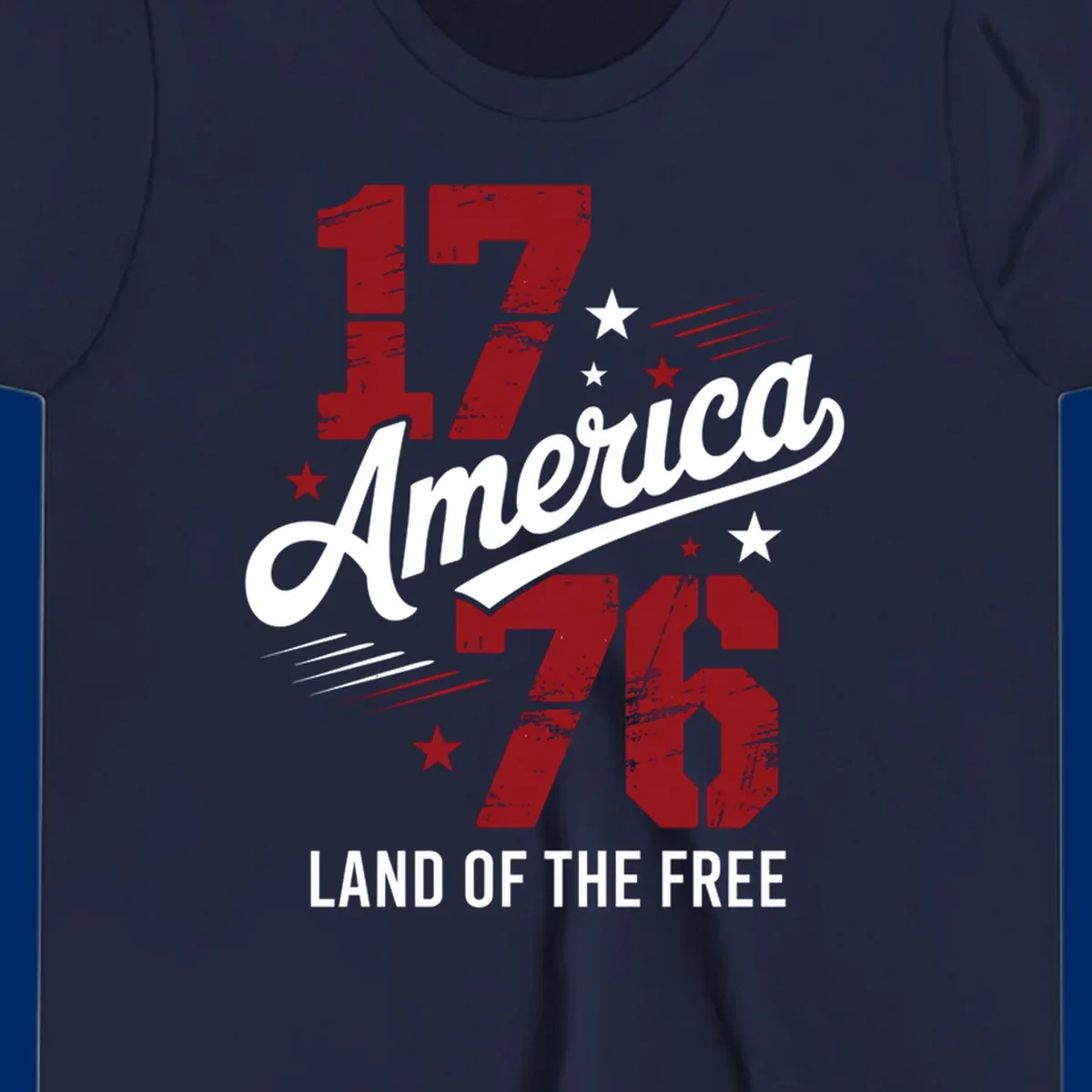 Distressed red '1776' numbers with red and white stars and streaks on a white background, representing 1776-distressed-patriotic theme.
