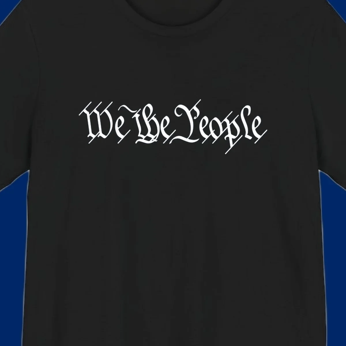 The phrase 'WE THE PEOPLE' is written in a decorative white calligraphic font, representing the we-the-people-heritage.