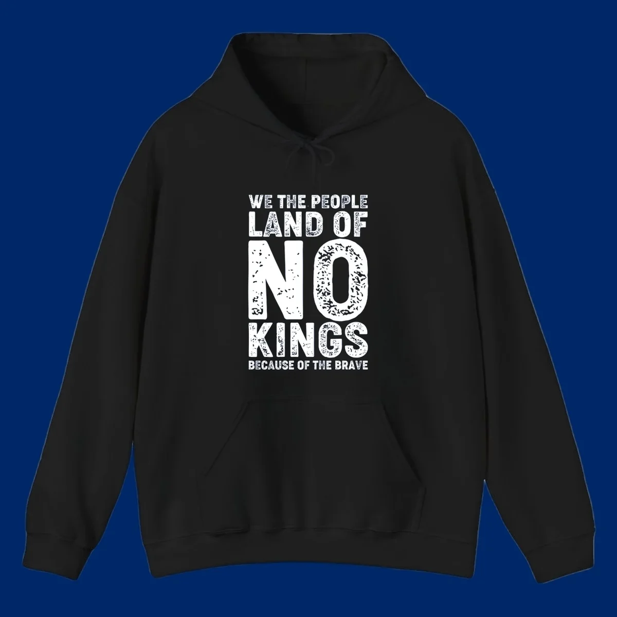 White distressed text on a black background reads, 'WE THE PEOPLE LAID NO FOUNDATION FOR COWARDICE BECAUSE NONE OF THESE THINGS ARE BRAVE.' Features a we-the-people-brave-quote.