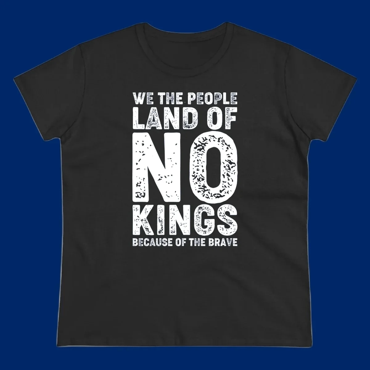 White distressed text on a black background reads, 'WE THE PEOPLE LAID NO FOUNDATION FOR COWARDICE BECAUSE NONE OF THESE THINGS ARE BRAVE.' Features a we-the-people-brave-quote.