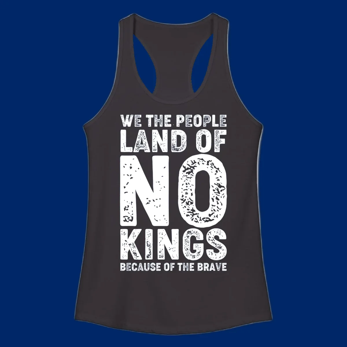 White distressed text on a black background reads, 'WE THE PEOPLE LAID NO FOUNDATION FOR COWARDICE BECAUSE NONE OF THESE THINGS ARE BRAVE.' Features a we-the-people-brave-quote.