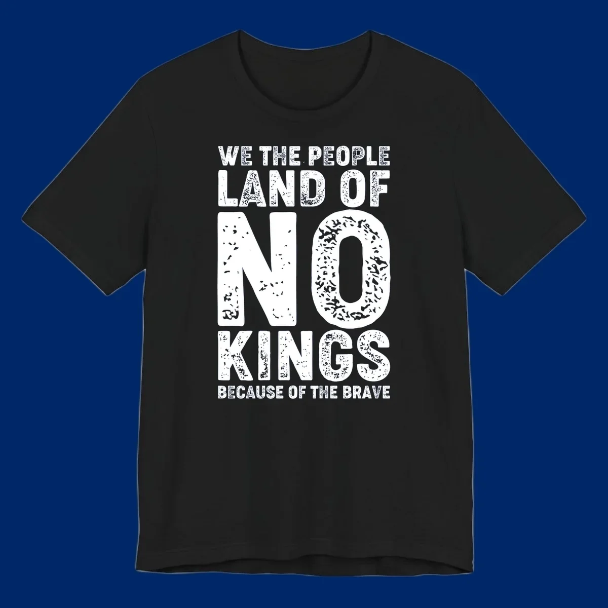 White distressed text on a black background reads, 'WE THE PEOPLE LAID NO FOUNDATION FOR COWARDICE BECAUSE NONE OF THESE THINGS ARE BRAVE.' Features a we-the-people-brave-quote.