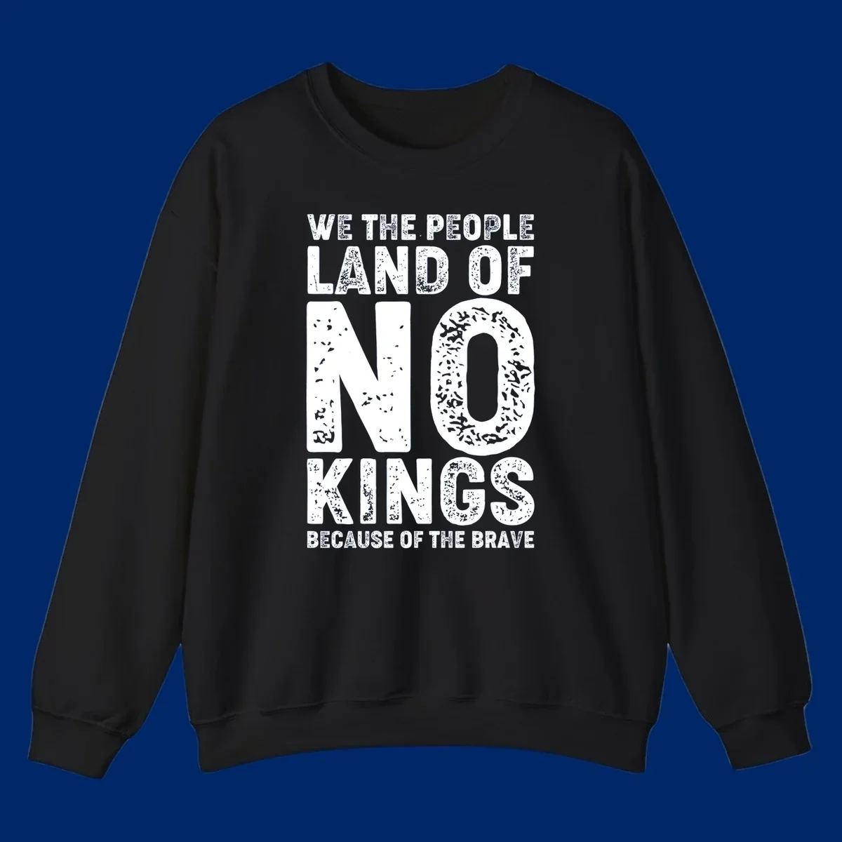 White distressed text on a black background reads, 'WE THE PEOPLE LAID NO FOUNDATION FOR COWARDICE BECAUSE NONE OF THESE THINGS ARE BRAVE.' Features a we-the-people-brave-quote.