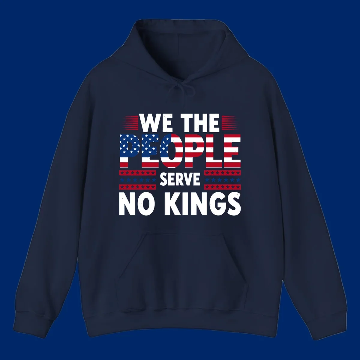 A patriotic design featuring 'WE THE PEOPLE' in American flag stars and stripes, framed by stylized flag elements. This we-the-people-flag-text design celebrates America's heritage.