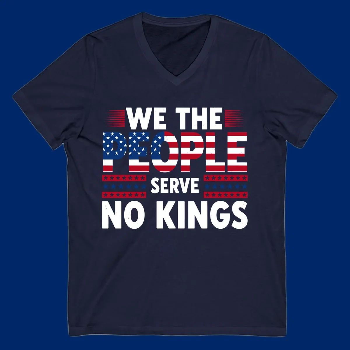 A patriotic design featuring 'WE THE PEOPLE' in American flag stars and stripes, framed by stylized flag elements. This we-the-people-flag-text design celebrates America's heritage.