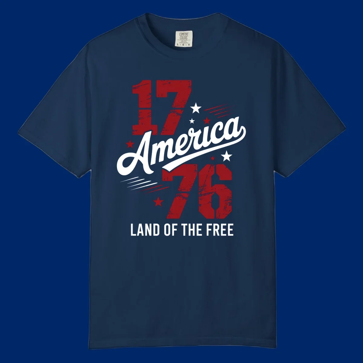 Distressed red '1776' numbers with red and white stars and streaks on a white background, representing 1776-distressed-patriotic theme.