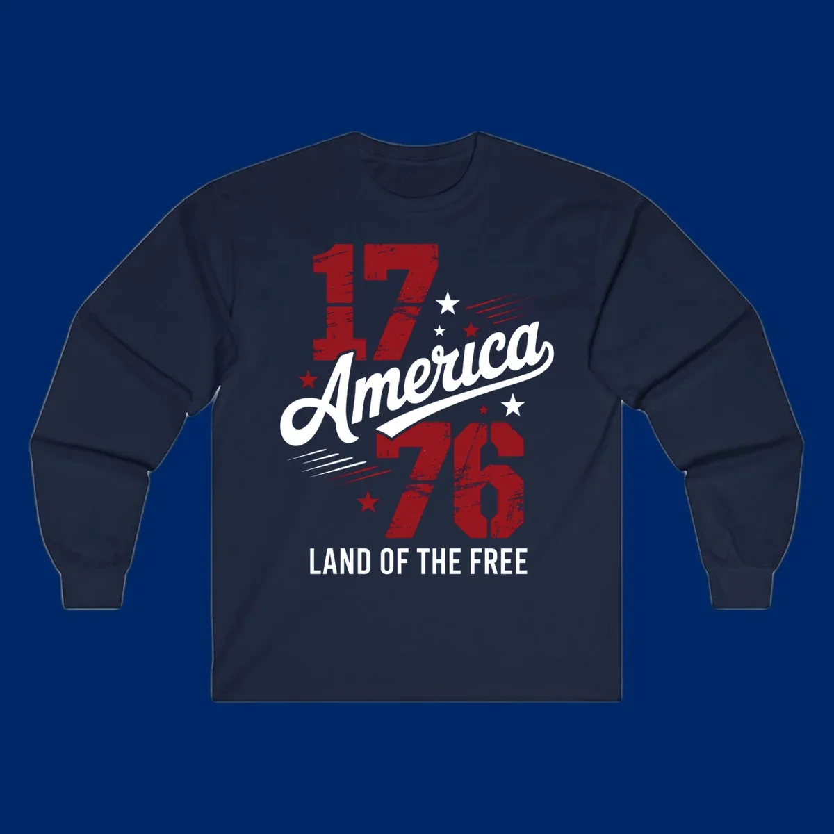 Distressed red '1776' numbers with red and white stars and streaks on a white background, representing 1776-distressed-patriotic theme.