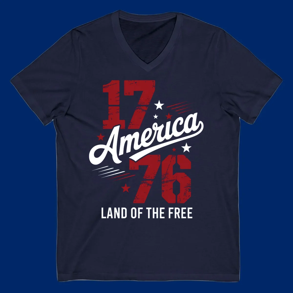 Distressed red '1776' numbers with red and white stars and streaks on a white background, representing 1776-distressed-patriotic theme.