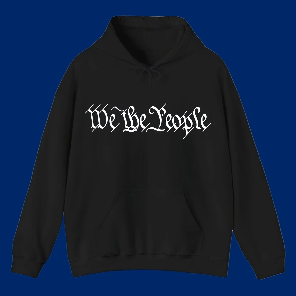 The phrase 'WE THE PEOPLE' is written in a decorative white calligraphic font, representing the we-the-people-heritage.