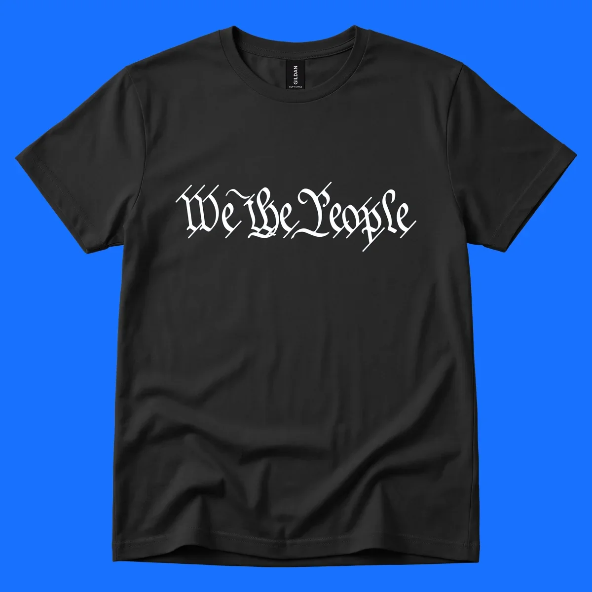 The phrase 'WE THE PEOPLE' is written in a decorative white calligraphic font, representing the we-the-people-heritage.