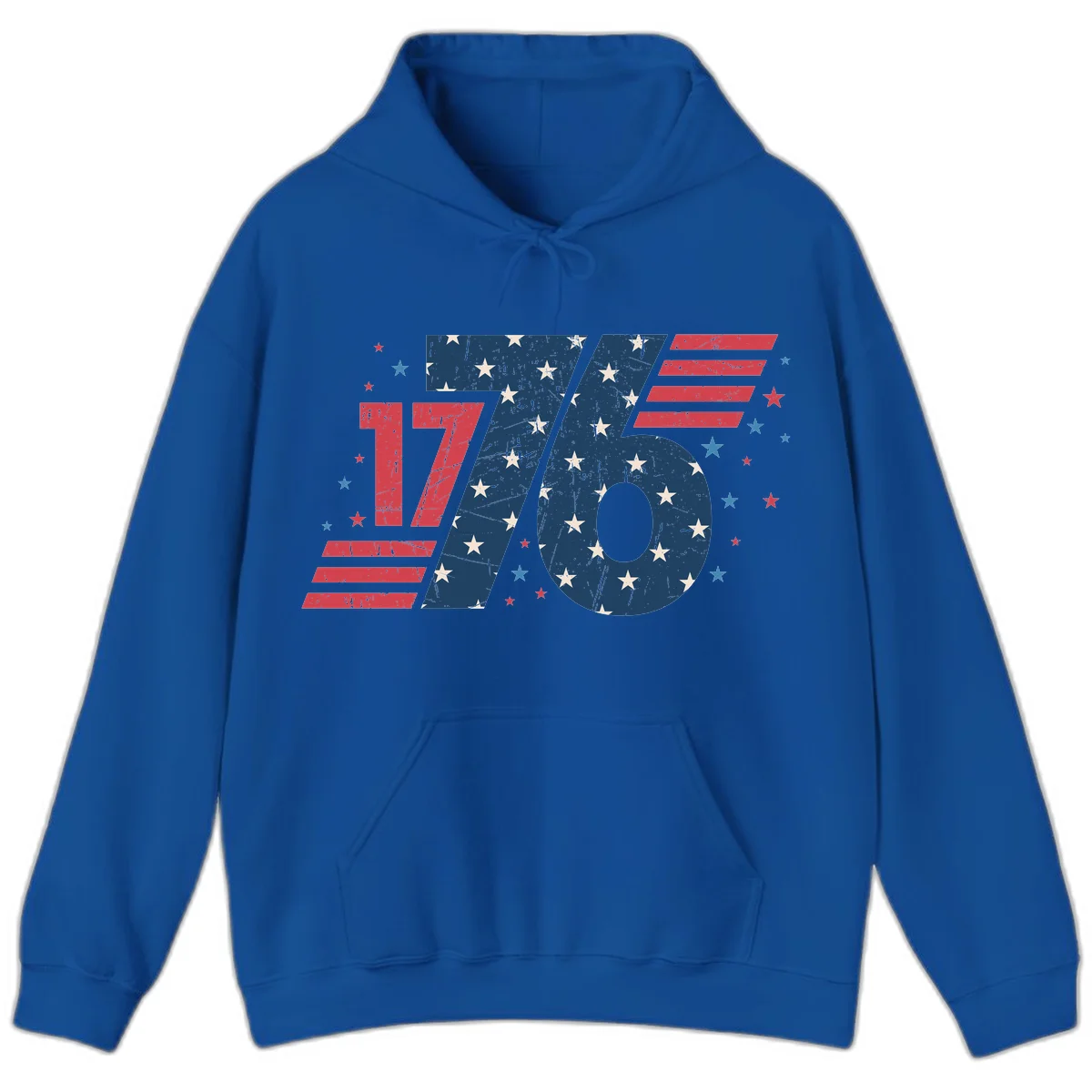 Vintage Distressed 1776 Stars And Stripes Hoodie in Royal