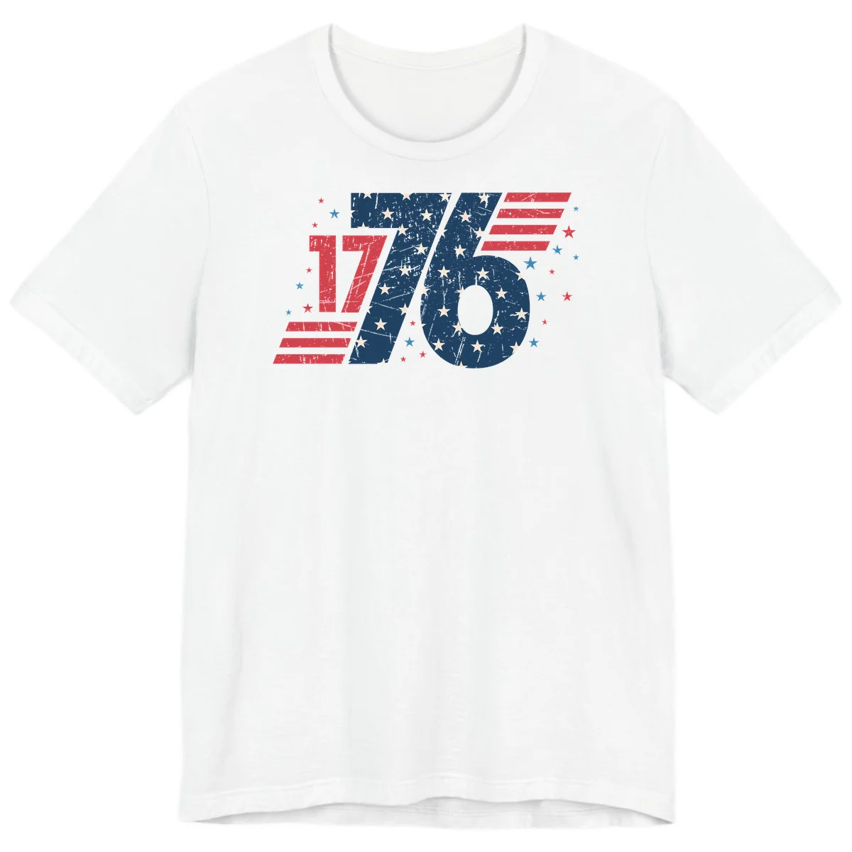 Vintage Distressed 1776 Stars And Stripes Premium T-Shirt in White