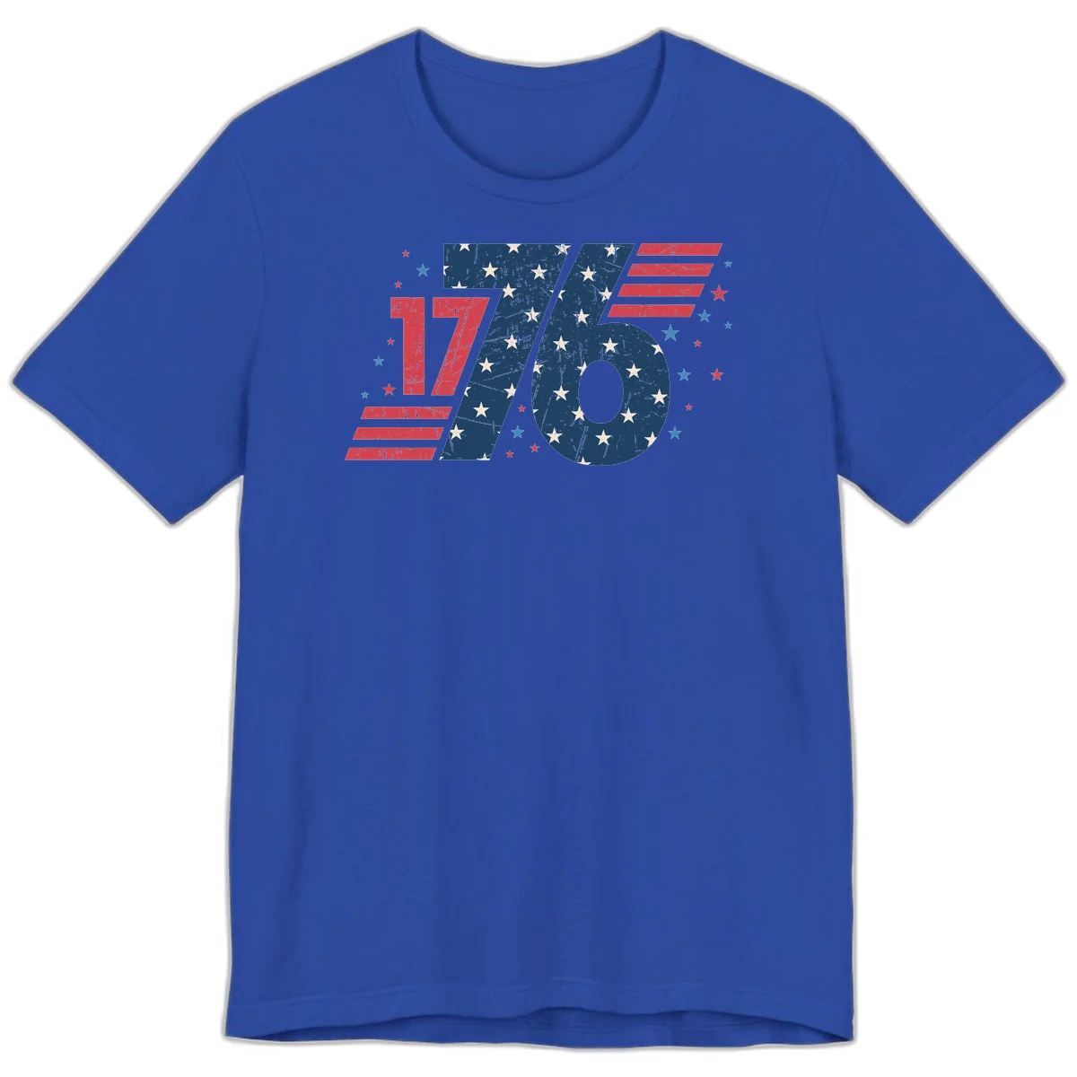 Vintage Distressed 1776 Stars And Stripes Premium T-Shirt in True Royal