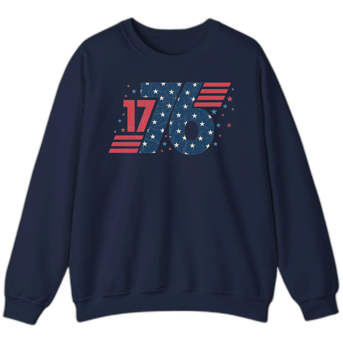 Vintage Distressed 1776 Stars And Stripes Sweatshirt in Navy