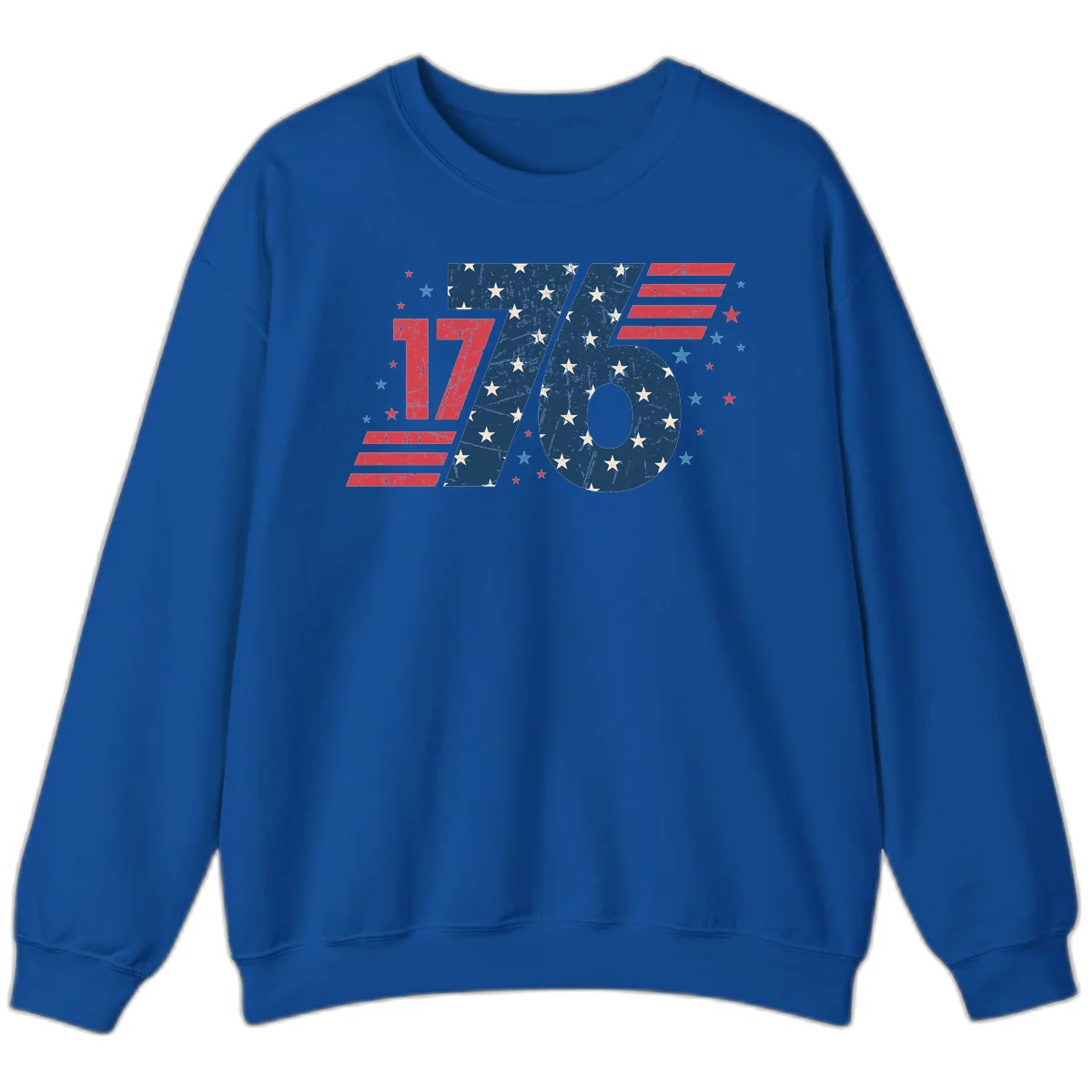 Vintage Distressed 1776 Stars And Stripes Sweatshirt in Royal