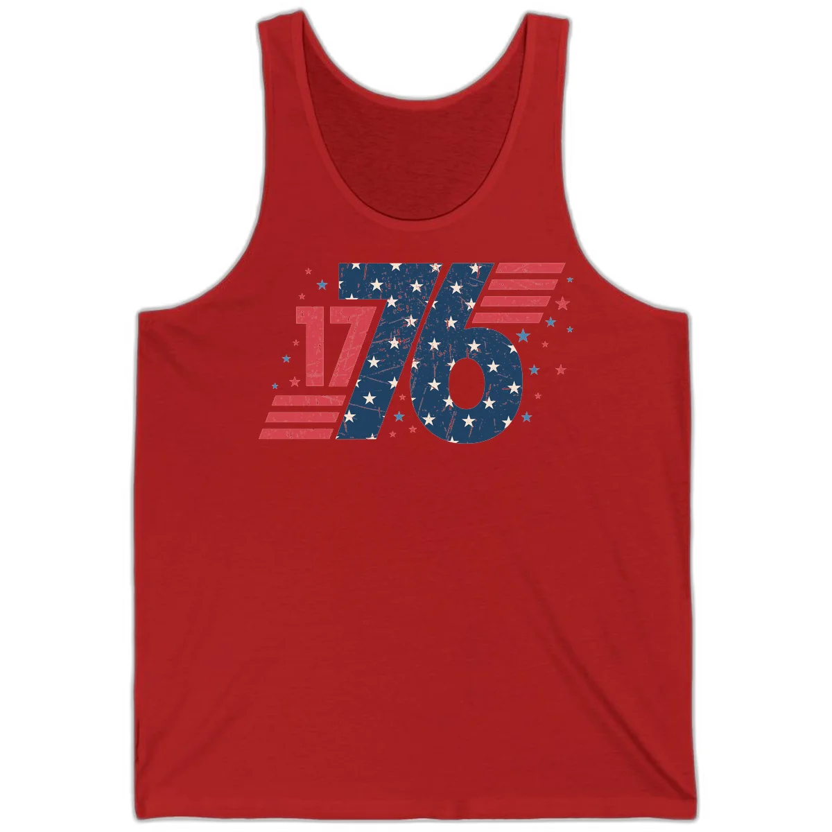 Vintage Distressed 1776 Stars And Stripes Tank in Red