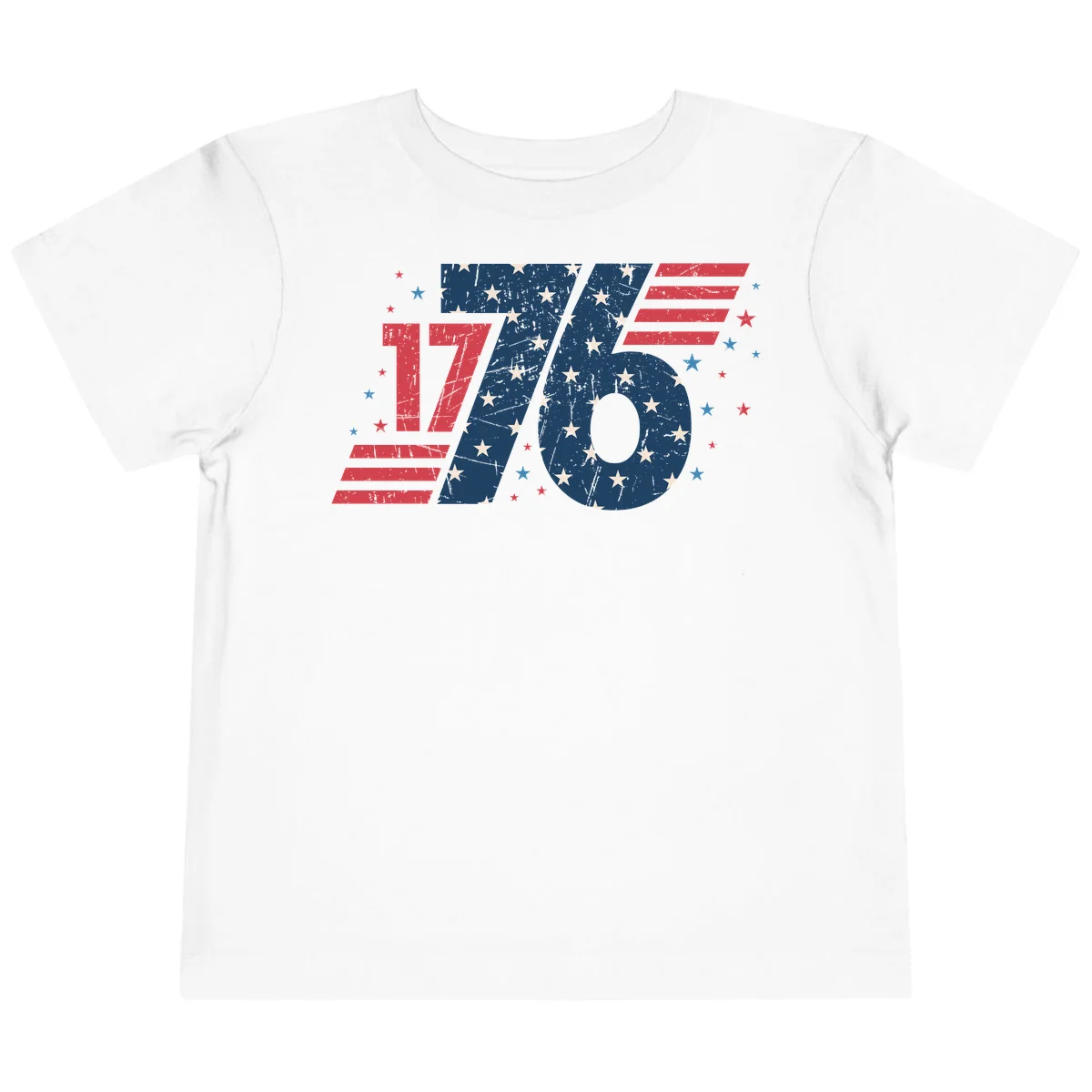 Vintage Distressed 1776 Stars And Stripes Toddler T-Shirt in White