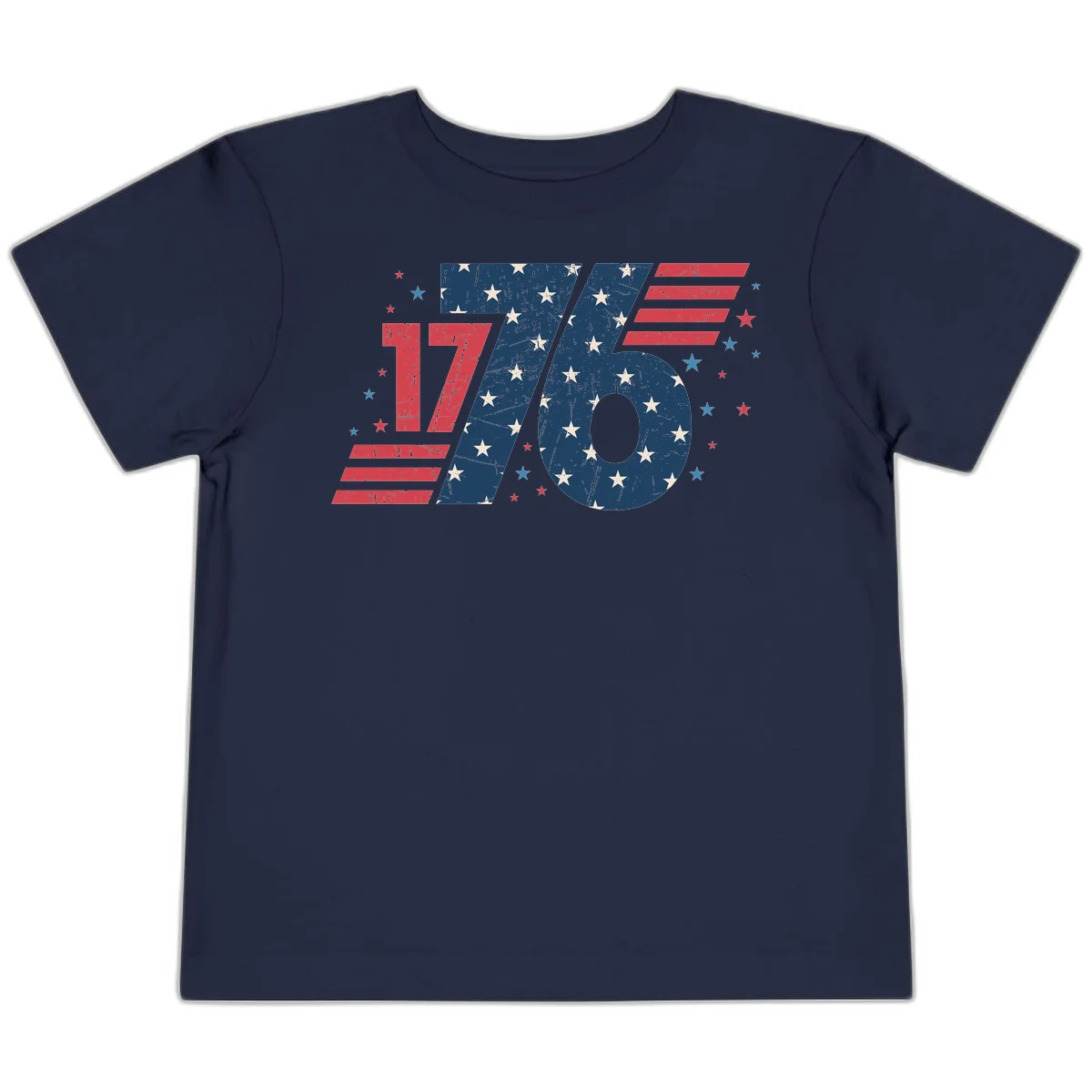 Vintage Distressed 1776 Stars And Stripes Toddler T-Shirt in Navy