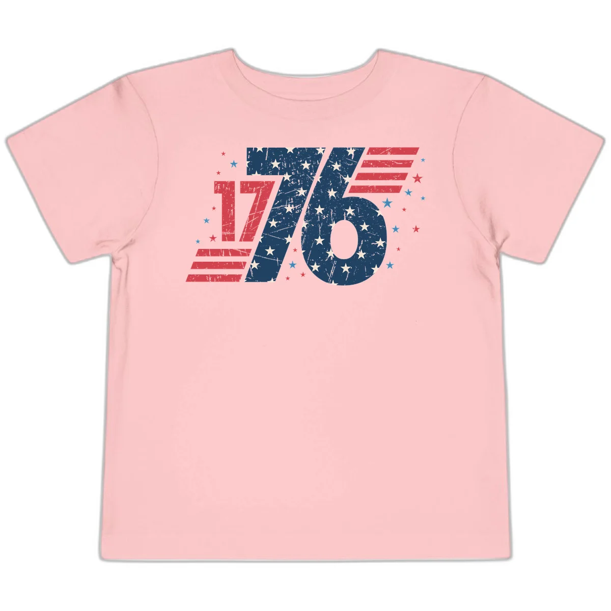 Vintage Distressed 1776 Stars And Stripes Toddler T-Shirt in Pink