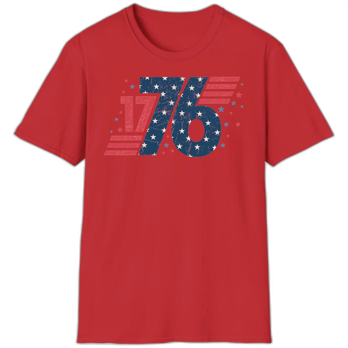 Vintage Distressed 1776 Stars And Stripes T-Shirt in Red