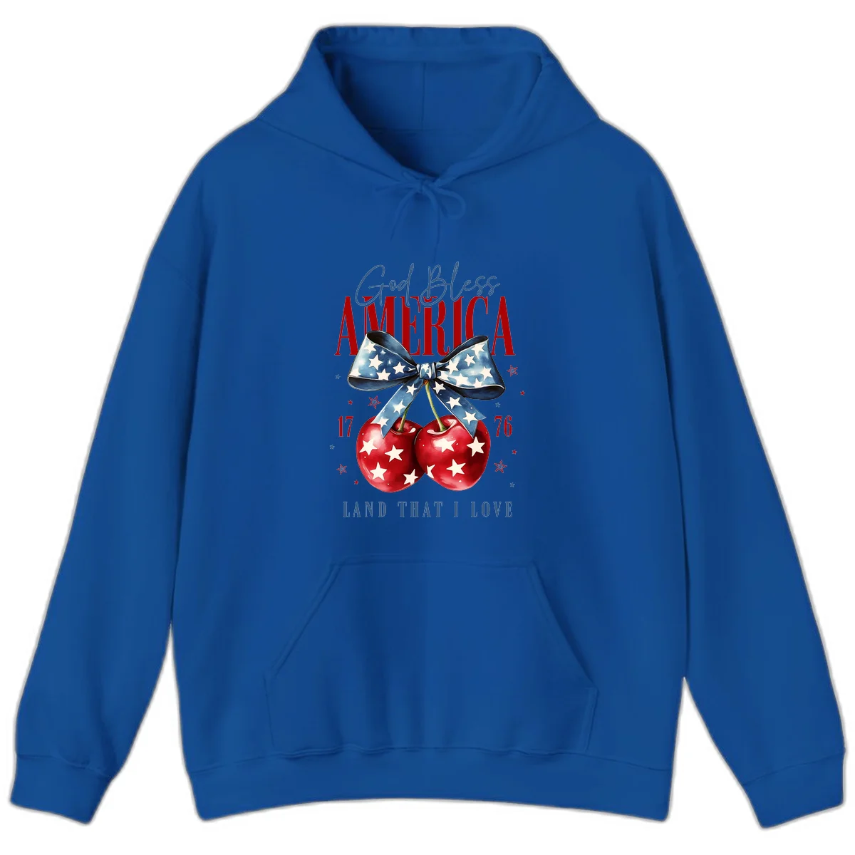 God Bless America Cherries 1776 Hoodie in Royal