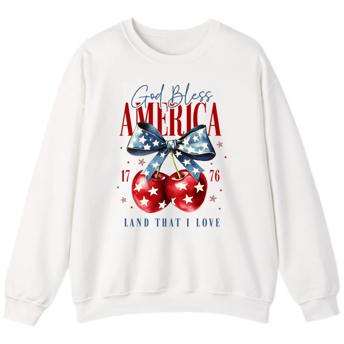 God Bless America Cherries 1776 Sweatshirt in White
