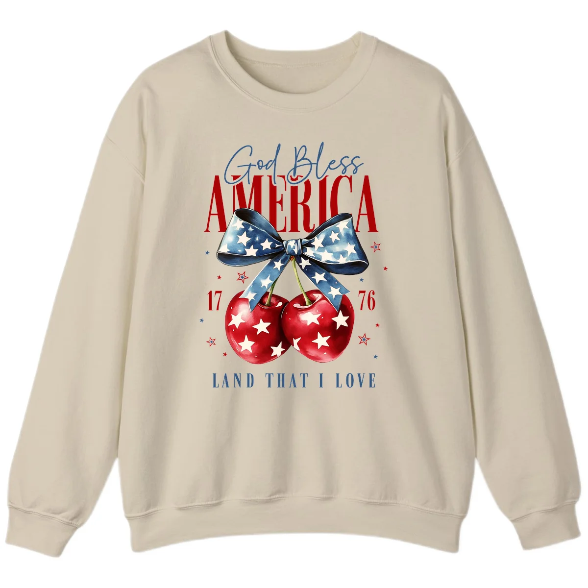God Bless America Cherries 1776 Sweatshirt in Sand