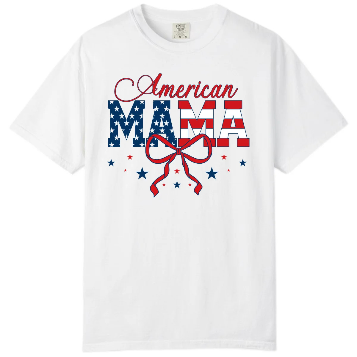 American Mama Patriotic Comfort T-Shirt in White