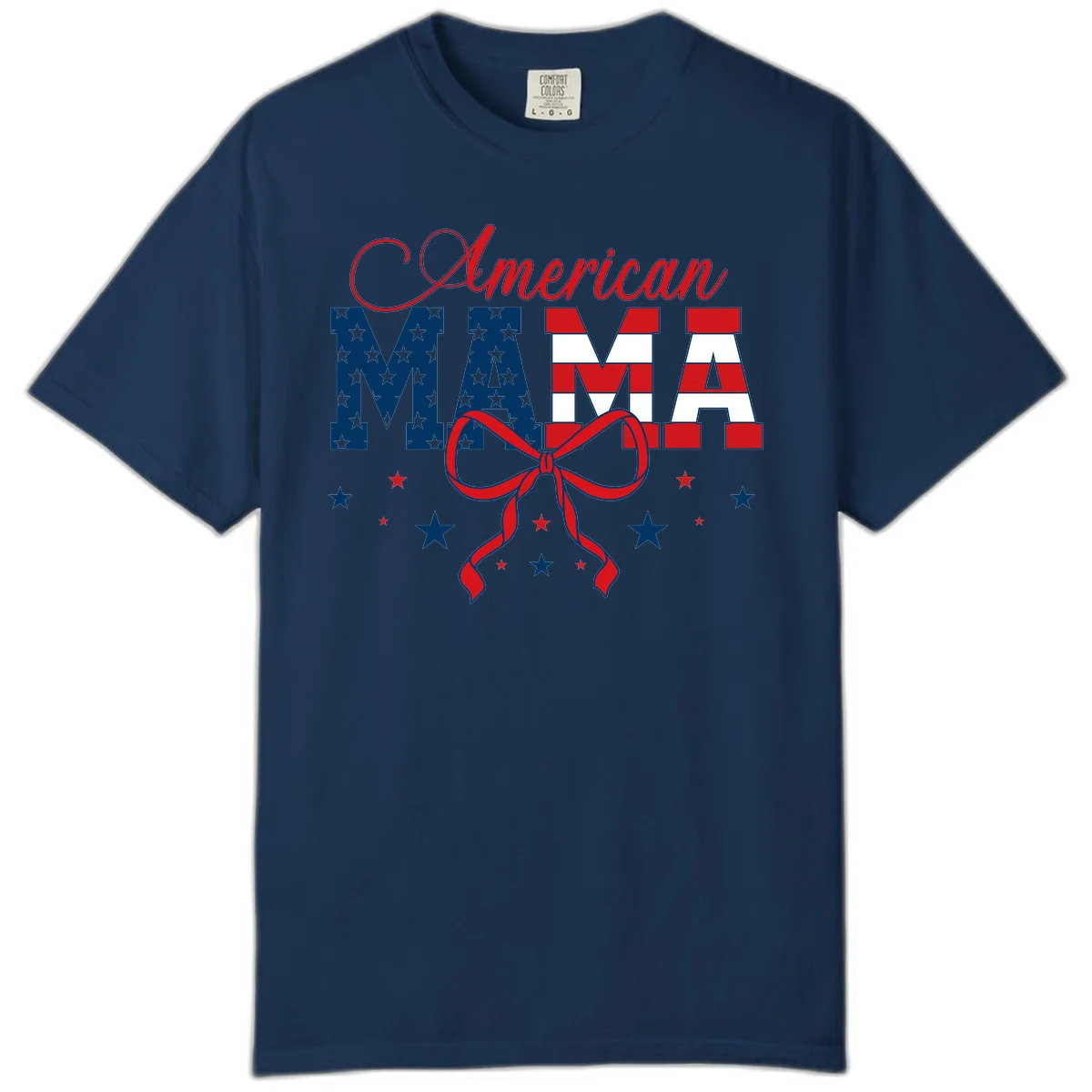 American Mama Patriotic Comfort T-Shirt in Navy