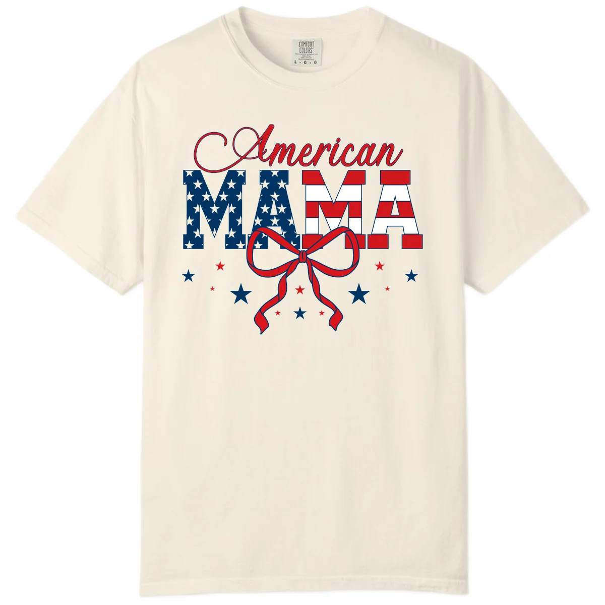 American Mama Patriotic Comfort T-Shirt in Ivory