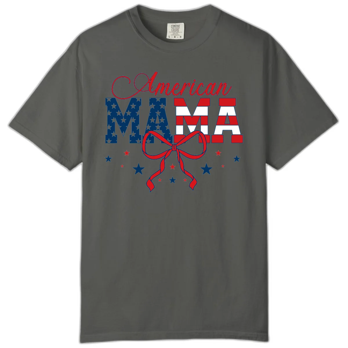 American Mama Patriotic Comfort T-Shirt in Pepper