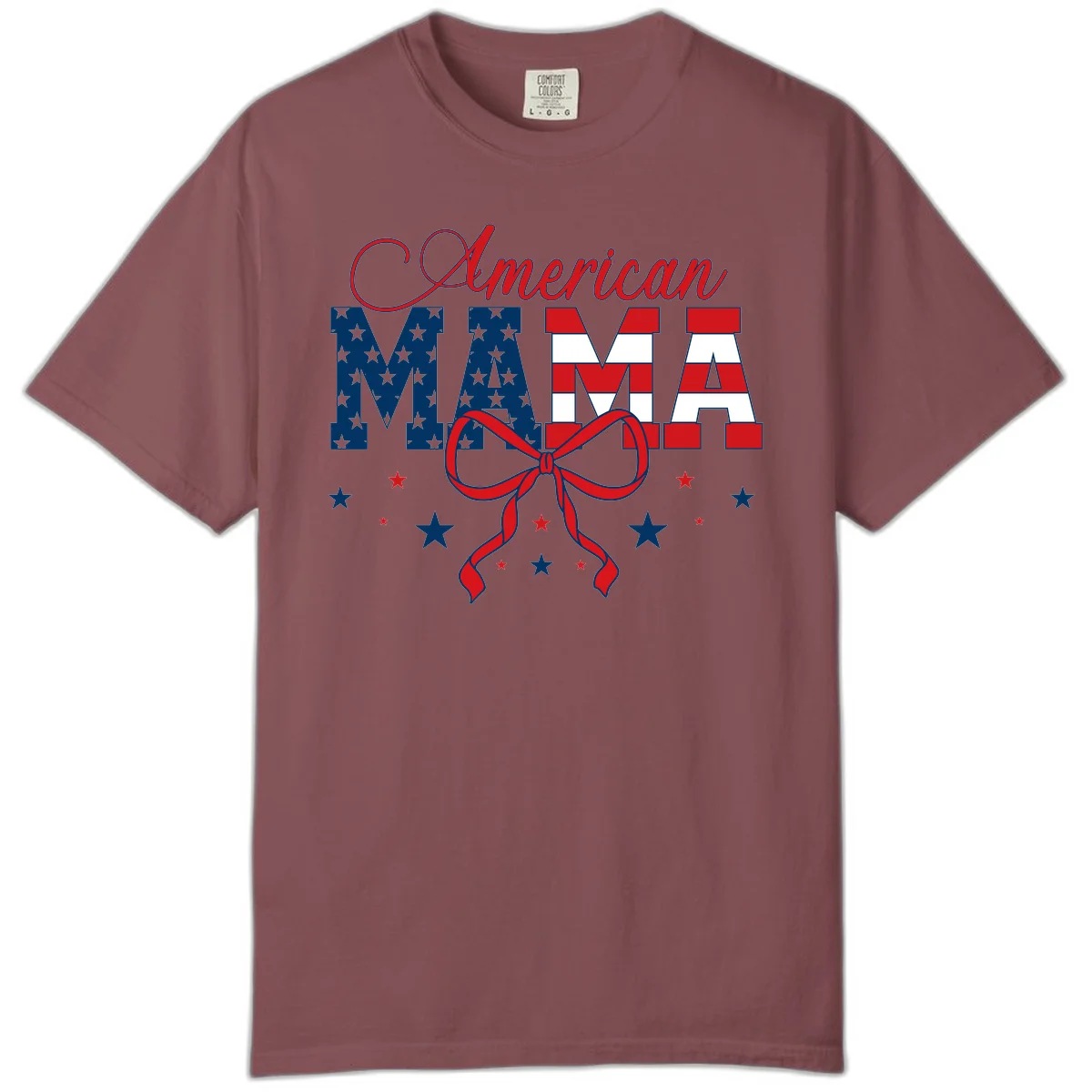American Mama Patriotic Comfort T-Shirt in Brick