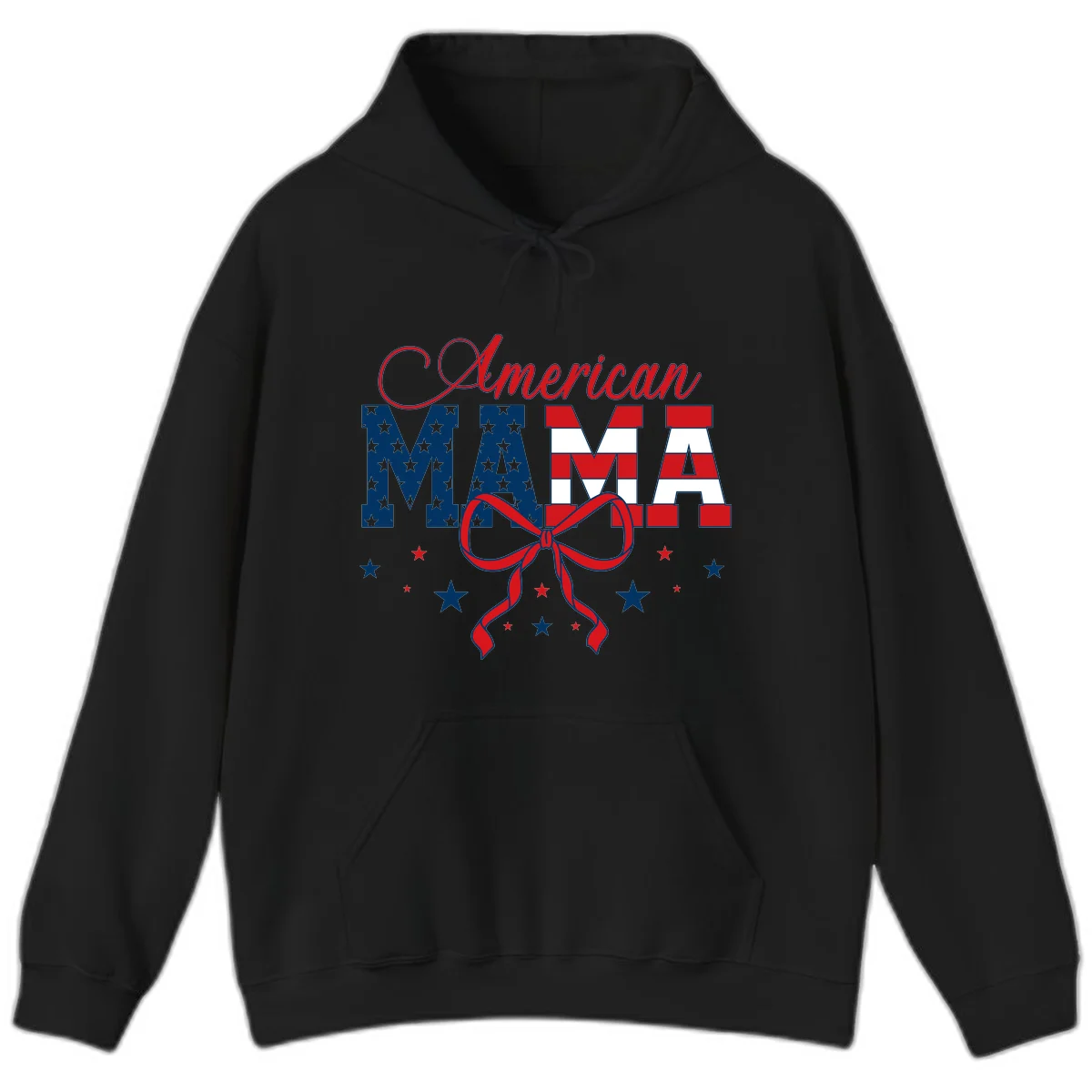 American Mama Patriotic Hoodie in Black
