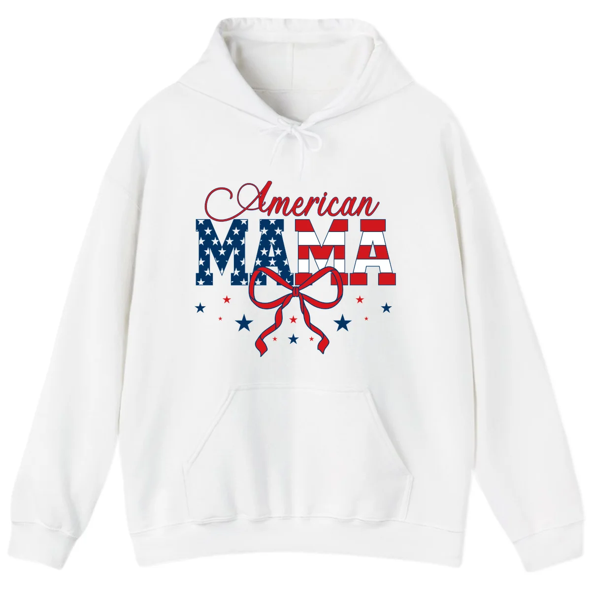 American Mama Patriotic Hoodie in White