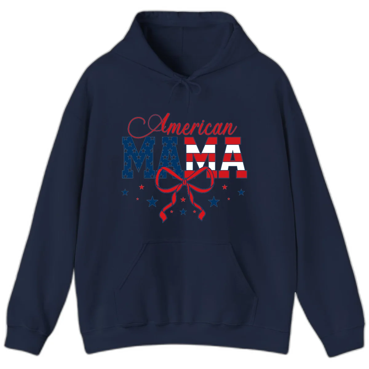 American Mama Patriotic Hoodie in Navy