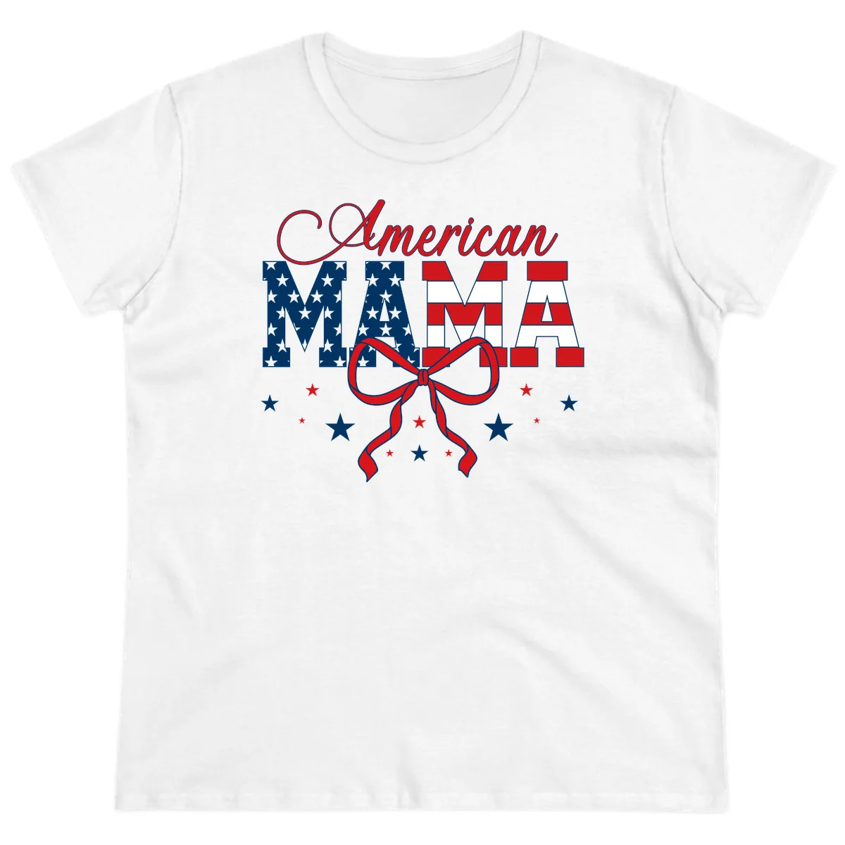 American Mama Patriotic Ladies Tee in White