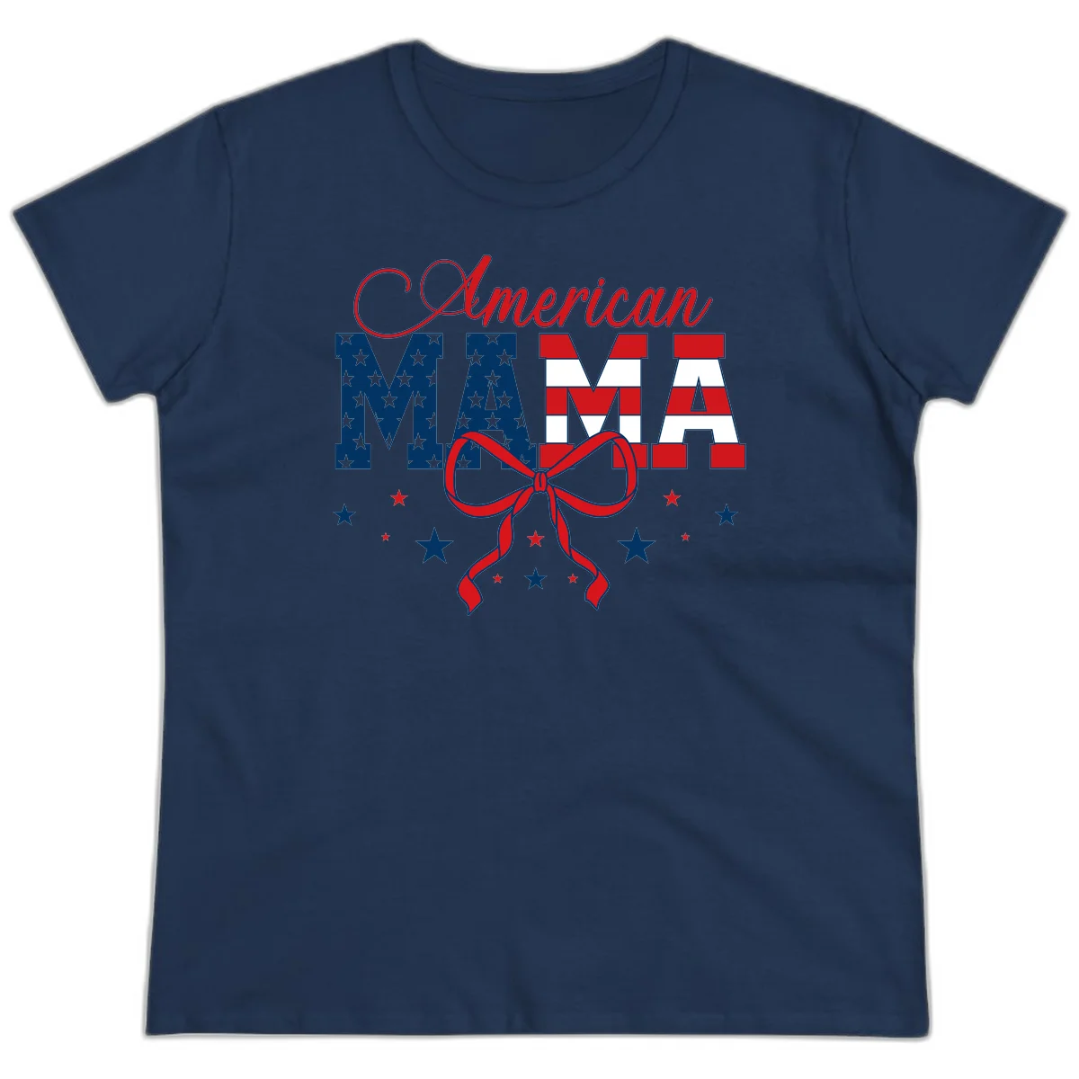 American Mama Patriotic Ladies Tee in Navy