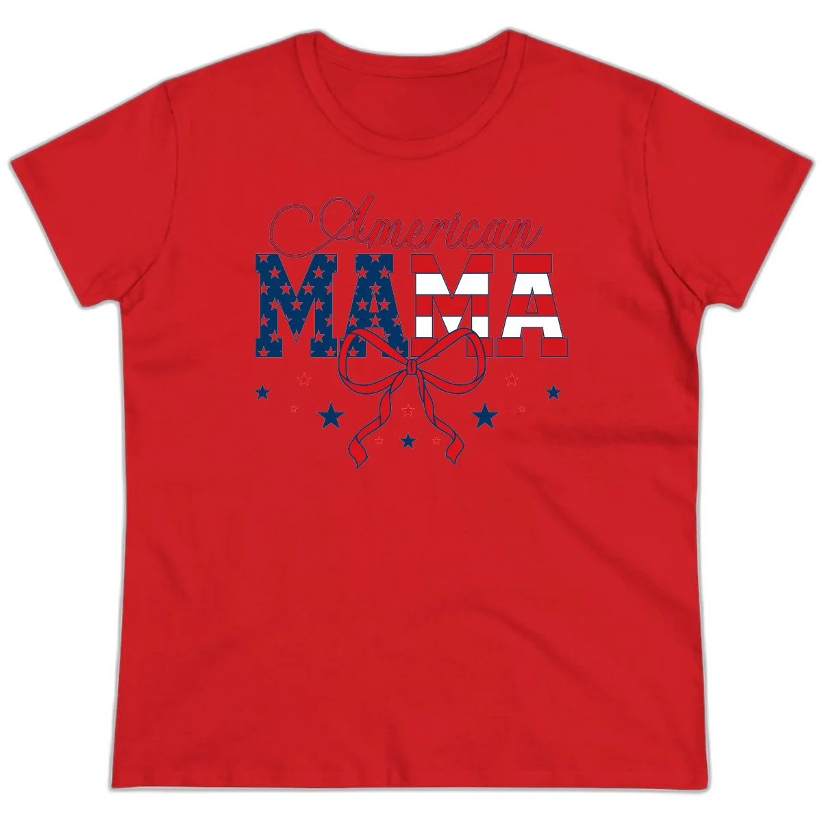 American Mama Patriotic Ladies Tee in Red