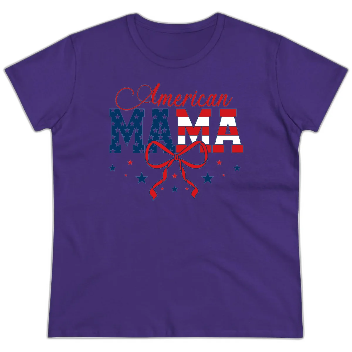 American Mama Patriotic Ladies Tee in Purple