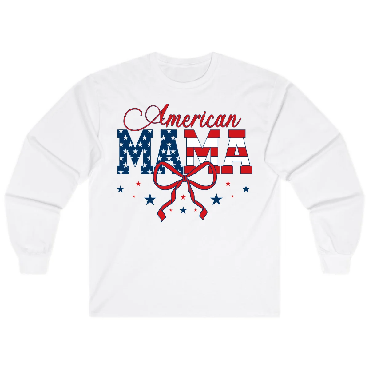 American Mama Patriotic Long Sleeve in White
