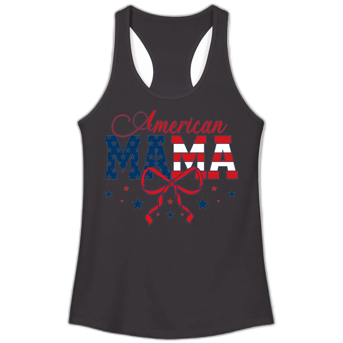 American Mama Patriotic Ladies Tank in Black