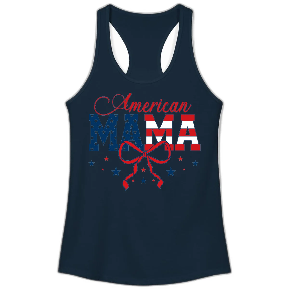 American Mama Patriotic Ladies Tank in Solid Midnight Navy